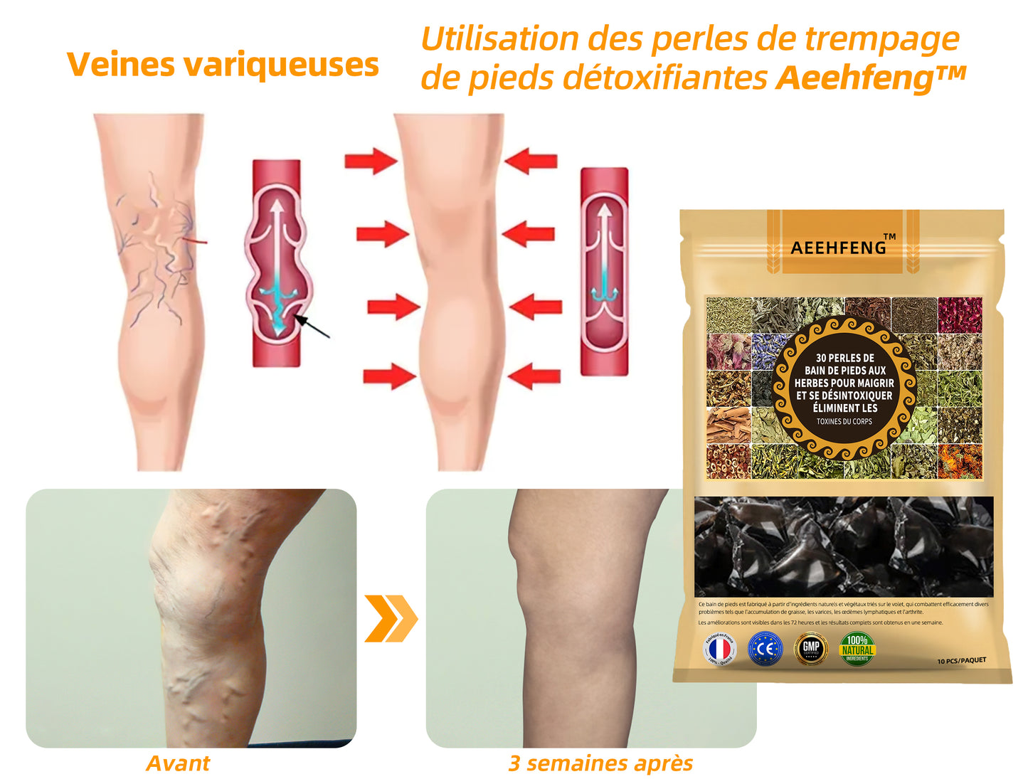 Aeehfeng™ 30 perles de bain détoxifiantes et amincissantes aux herbes💁‍♀️(recommandées par l'Association belge de lymphologie)👩‍⚕️