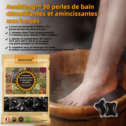 Aeehfeng™ 30 perles de bain détoxifiantes et amincissantes aux herbes💁‍♀️(recommandées par l'Association belge de lymphologie)👩‍⚕️