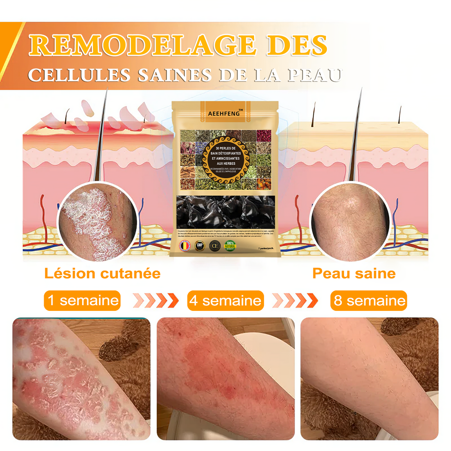 Aeehfeng™ 30 perles de bain détoxifiantes et amincissantes aux herbes💁‍♀️(recommandées par l'Association belge de lymphologie)👩‍⚕️